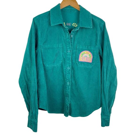 Hello Kitty & Friends Green Corduroy Shirt Button Down - Picture 1 of 5